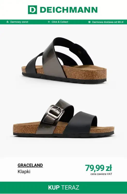 Deichmann - gazetka promocyjna Klapki damskie od soboty 09.05  - strona 2