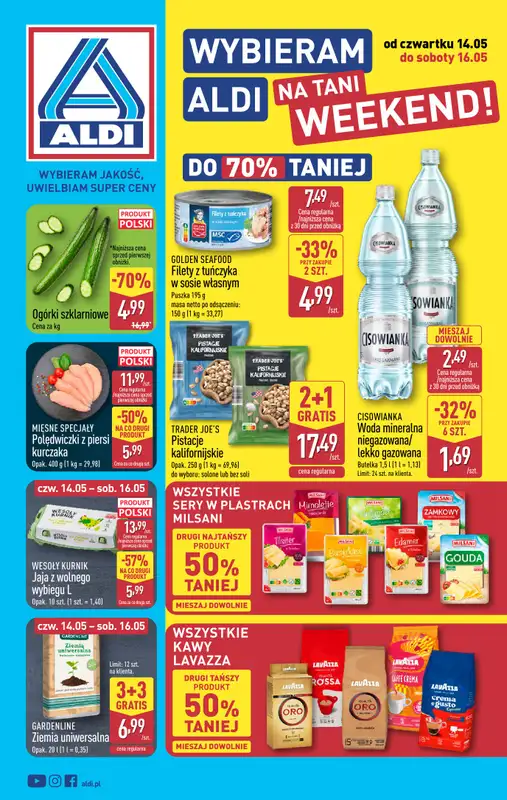 Aldi - gazetka promocyjna Weekend super cen w Aldi! od czwartku 14.05 do soboty 16.05