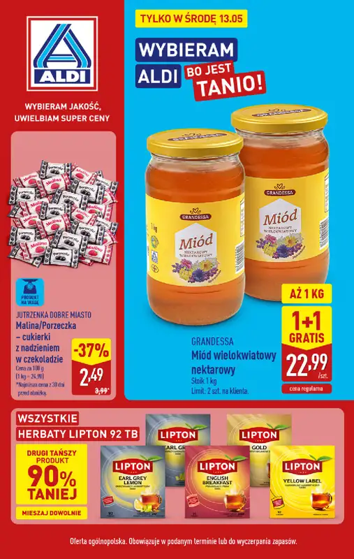 Aldi - gazetka promocyjna Najlepsze oferty na środę w Aldi!  