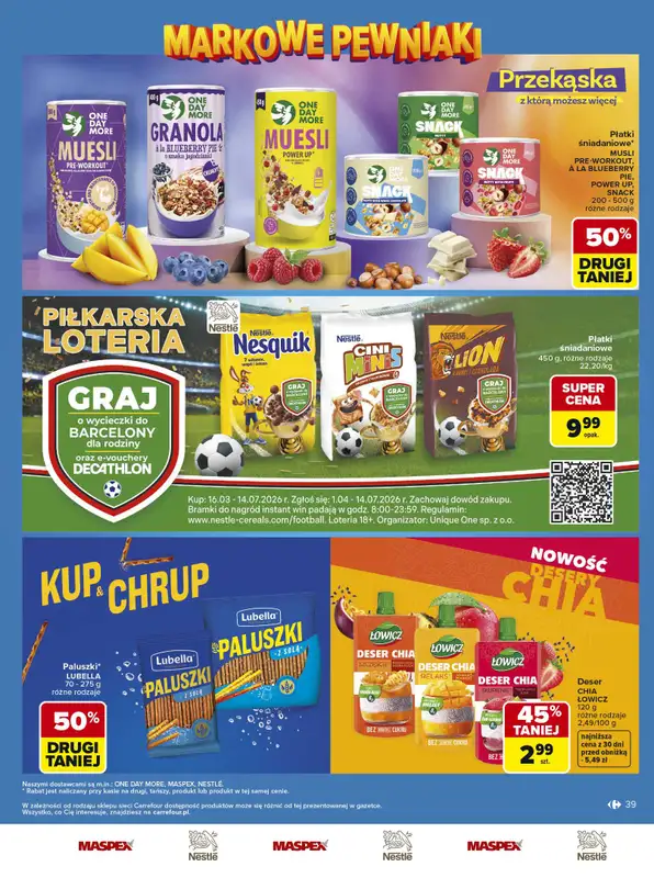Carrefour - gazetka promocyjna Gazetka Carrefour Łap markowe pewniaki od poniedziałku 11.05 do soboty 23.05 - strona 39