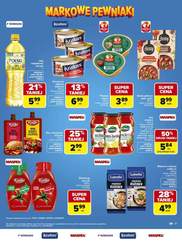 Carrefour - gazetka promocyjna Gazetka Carrefour Łap markowe pewniaki od poniedziałku 11.05 do soboty 23.05 - strona 31