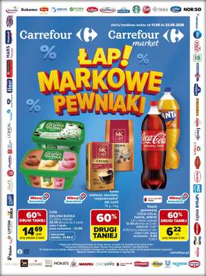Carrefour Market - gazetka promocyjna Gazetka Carrefour Market Łap markowe pewniaki od poniedziałku 11.05 do soboty 23.05