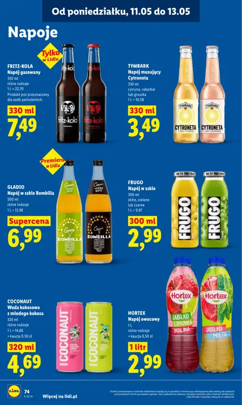 Lidl - gazetka promocyjna Oferta od poniedziałku od poniedziałku 11.05 do środy 13.05 - strona 74