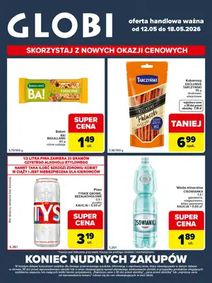 Globi - gazetka promocyjna Gazetka Globi od wtorku 12.05 do poniedziałku 18.05