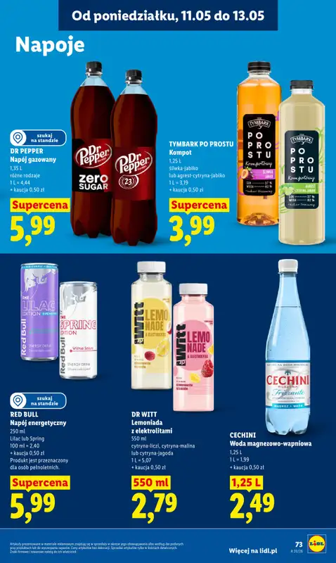 Lidl - gazetka promocyjna Oferta od poniedziałku od poniedziałku 11.05 do środy 13.05 - strona 73