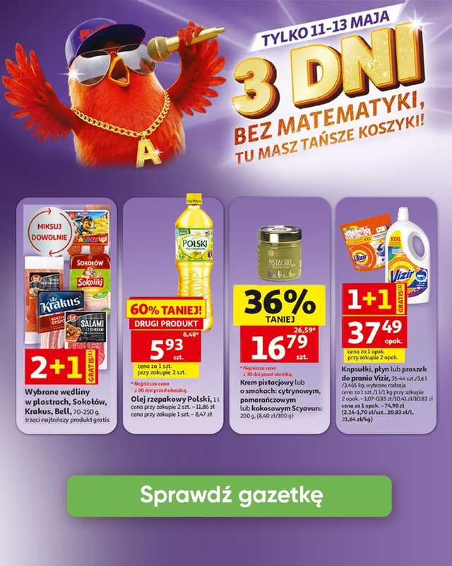 Auchan - gazetka promocyjna Oferta 3-dniowa od poniedziałku 11.05 do środy 13.05