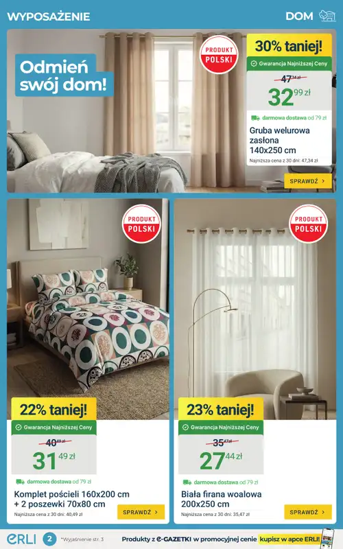 ERLI - gazetka promocyjna Wyposaż dom taniej z ERLI! od środy 13.05 do niedzieli 17.05 - strona 2