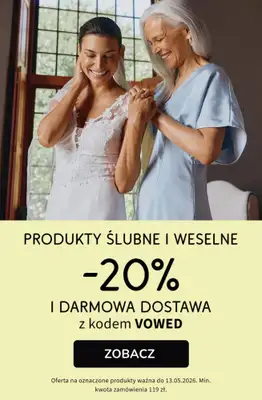 bonprix - gazetka promocyjna -20% na produkty ŚLUBNE i WESELNE + darmowa dostawa! od poniedziałku 11.05 do środy 13.05