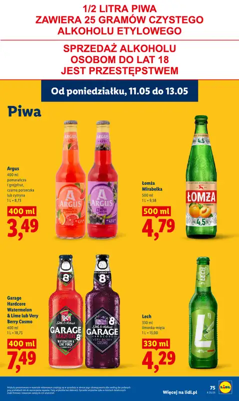 Lidl - gazetka promocyjna Oferta od poniedziałku od poniedziałku 11.05 do środy 13.05 - strona 75