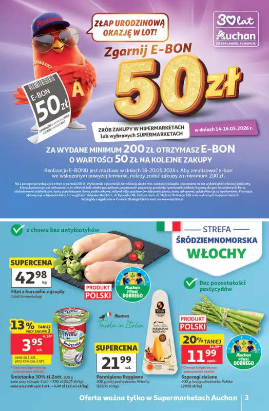 Auchan - gazetka promocyjna Gazetka 30 Lat Supermarket Auchan od czwartku 14.05 do środy 20.05 - strona 3