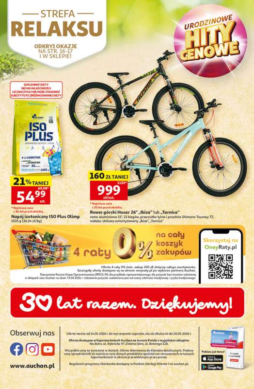 Auchan - gazetka promocyjna Gazetka 30 Lat Hipermarket Auchan od czwartku 14.05 do środy 20.05 - strona 57