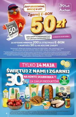 Auchan - gazetka promocyjna Gazetka 30 Lat Hipermarket Auchan od czwartku 14.05 do środy 20.05 - strona 4