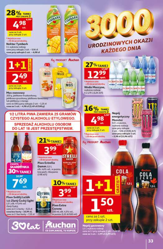 Auchan - gazetka promocyjna Gazetka 30 Lat Hipermarket Auchan od czwartku 14.05 do środy 20.05 - strona 33