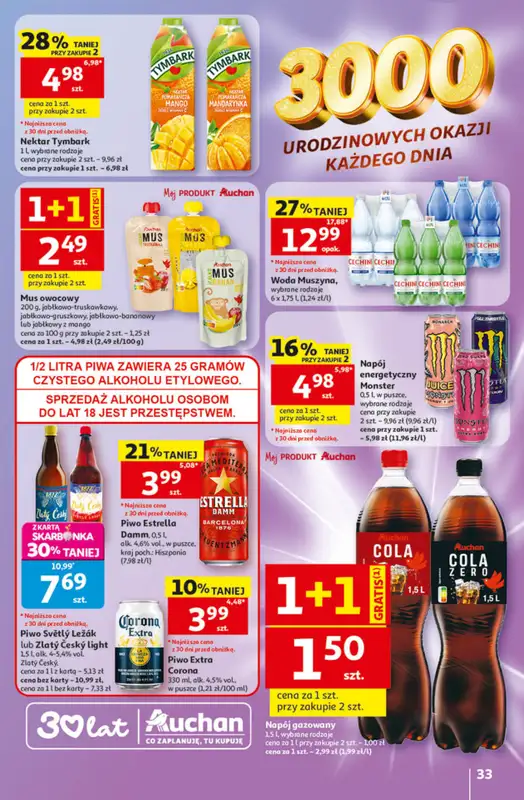Auchan - gazetka promocyjna Gazetka 30 Lat Hipermarket Auchan od czwartku 14.05 do środy 20.05 - strona 33