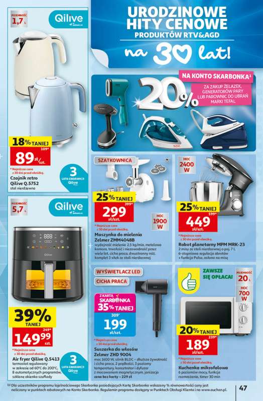 Auchan - gazetka promocyjna Gazetka 30 Lat Hipermarket Auchan od czwartku 14.05 do środy 20.05 - strona 47