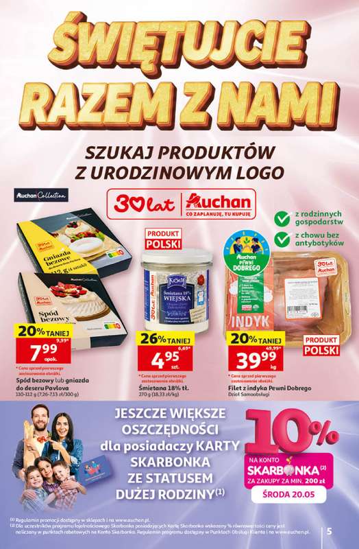 Auchan - gazetka promocyjna Gazetka 30 Lat Hipermarket Auchan od czwartku 14.05 do środy 20.05 - strona 5