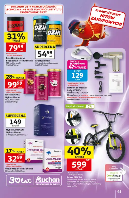 Auchan - gazetka promocyjna Gazetka 30 Lat Hipermarket Auchan od czwartku 14.05 do środy 20.05 - strona 45