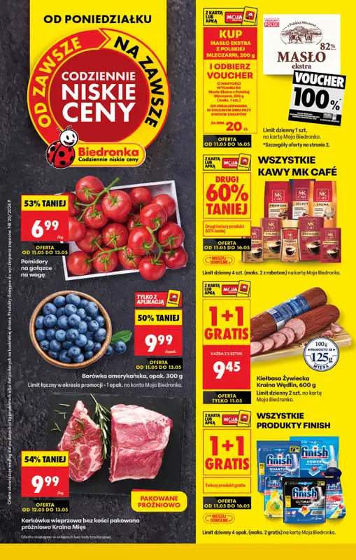 Biedronka - gazetka promocyjna Od poniedziałku od poniedziałku 11.05 do soboty 16.05