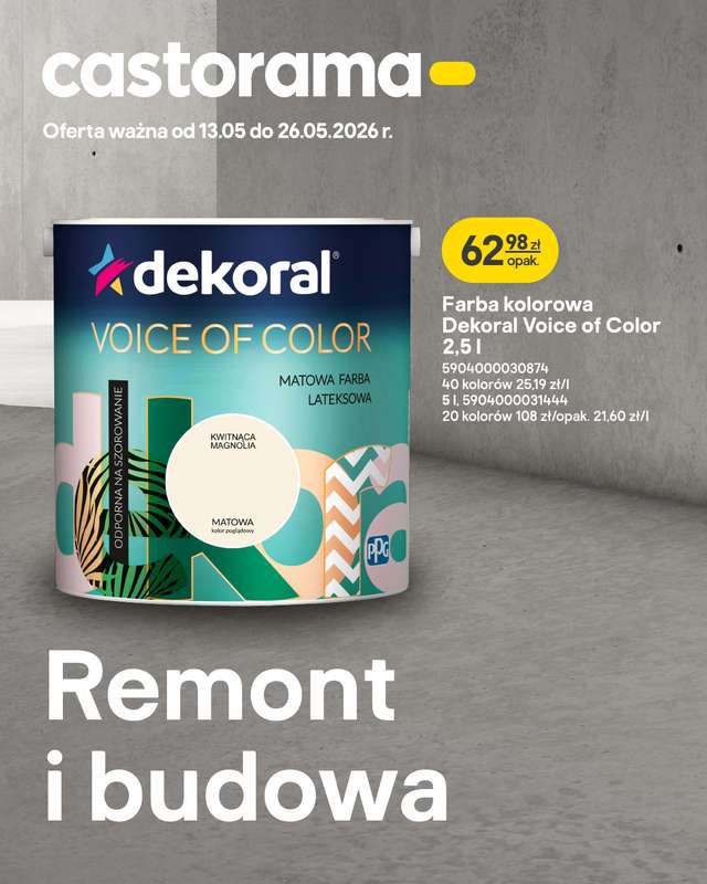 Castorama - gazetka promocyjna Remont i budowa od środy 13.05 do wtorku 26.05