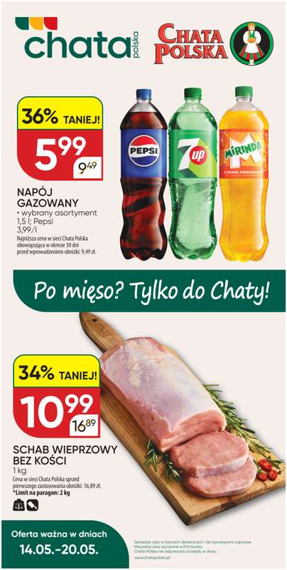 Chata Polska - gazetka promocyjna Oferta tygodnia 14-20.05  do środy 20.05