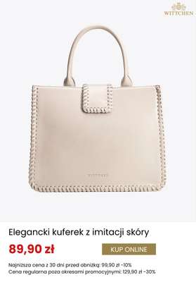 Elegancki kuferek z imitacji skóry