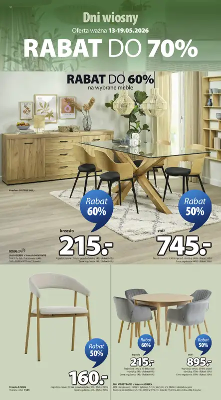 Jysk - gazetka promocyjna Dni Wiosny. Rabat do 70% od środy 13.05 do wtorku 19.05 - strona 12