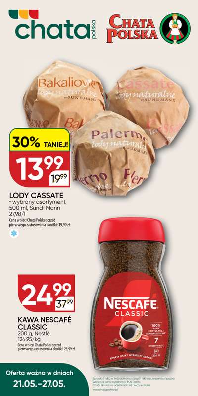 Chata Polska - gazetka promocyjna Oferta tygodnia 21-27.05  do środy 27.05