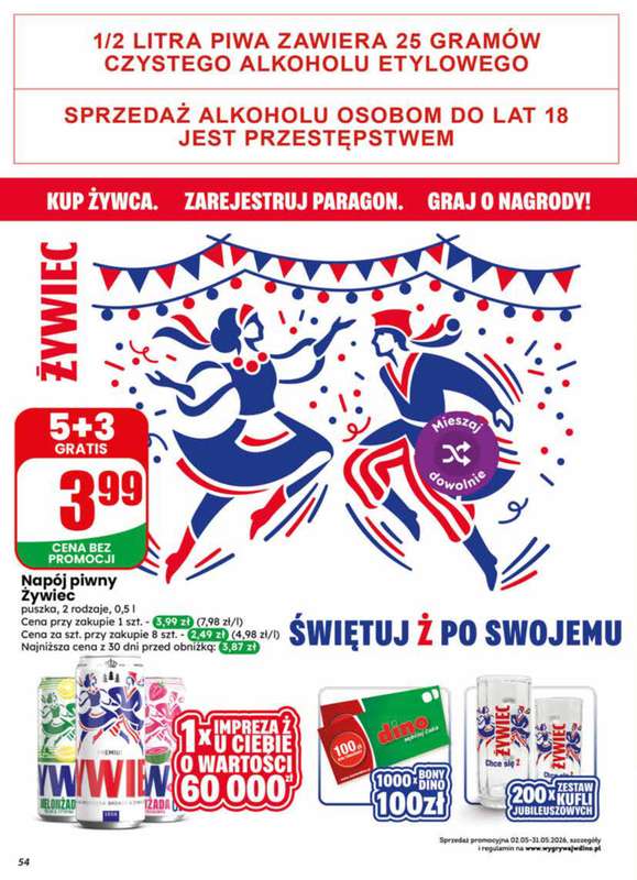 Dino - gazetka promocyjna Gazetka 20 / 2026 od środy 13.05 do wtorku 19.05 - strona 54