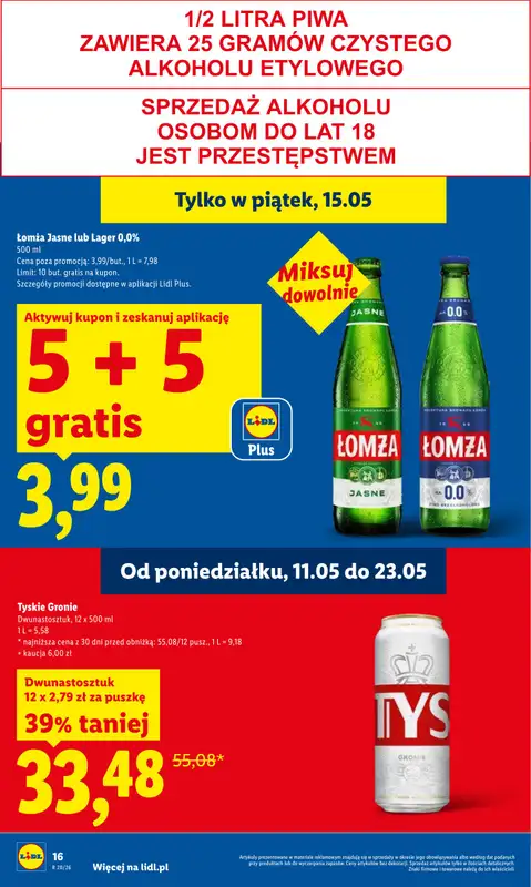 Lidl - gazetka promocyjna Oferta od czwartku od czwartku 14.05 do soboty 16.05 - strona 16