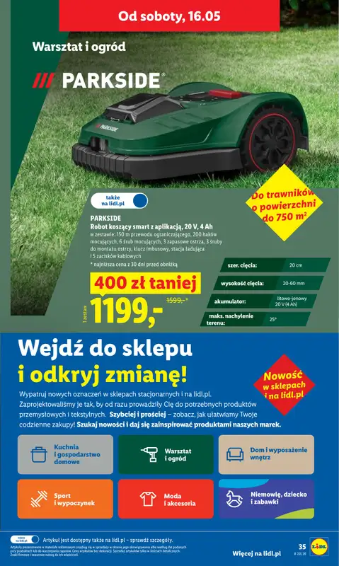 Lidl - gazetka promocyjna Oferta od czwartku od czwartku 14.05 do soboty 16.05 - strona 35