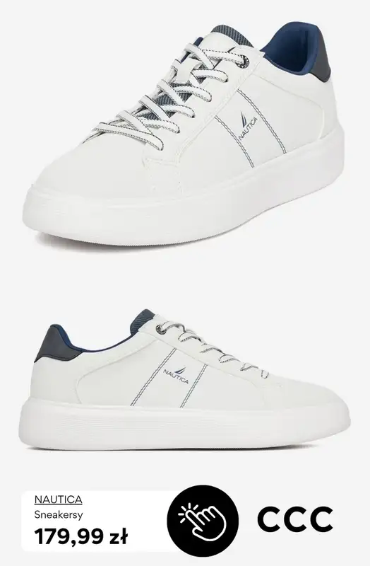 CCC - gazetka promocyjna Męskie BIAŁE SNEAKERSY od środy 13.05  - strona 8