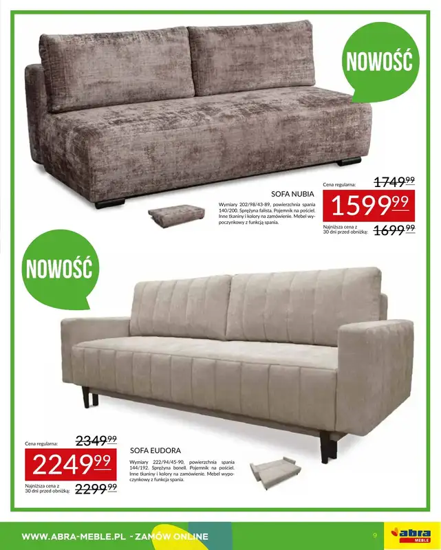 Abra Meble - gazetka promocyjna Rabat z każdej strony od środy 13.05 do czwartku 28.05 - strona 9