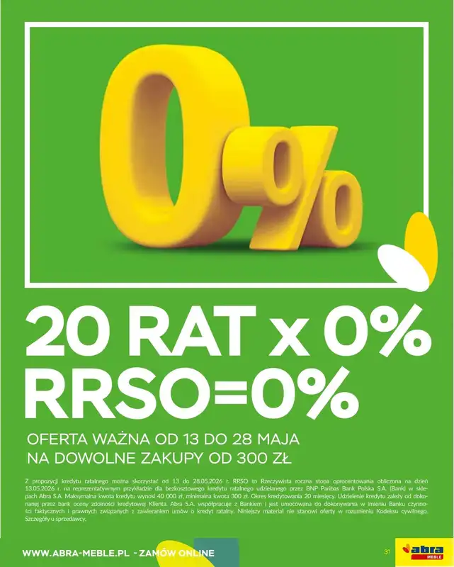 Abra Meble - gazetka promocyjna Rabat z każdej strony od środy 13.05 do czwartku 28.05 - strona 31