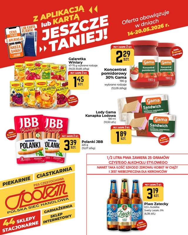 Społem Częstochowa - gazetka promocyjna Plakaty promocyjne od czwartku 14.05 do środy 20.05