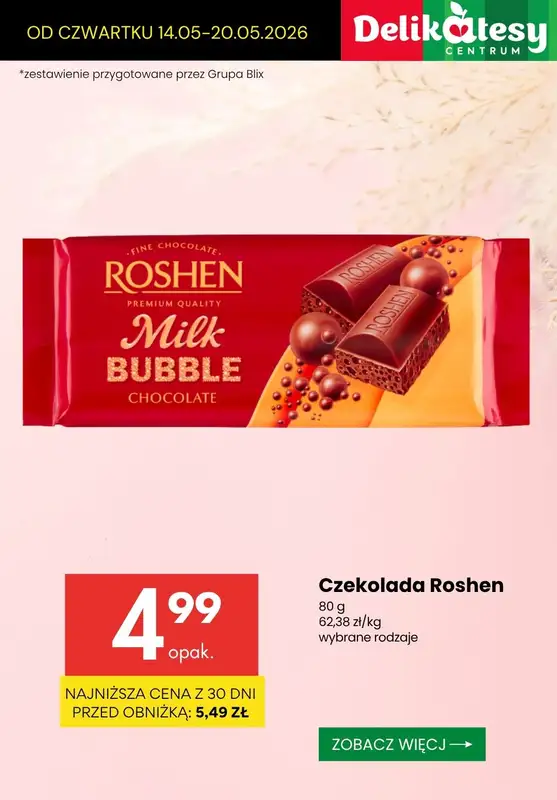 Delikatesy Centrum - gazetka promocyjna Dzień Mamy - czekoladki i kwiaty od czwartku 14.05 do środy 20.05 - strona 5