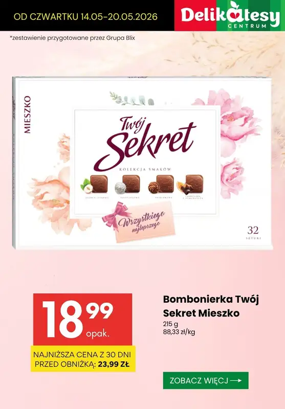 Delikatesy Centrum - gazetka promocyjna Dzień Mamy - czekoladki i kwiaty od czwartku 14.05 do środy 20.05 - strona 4