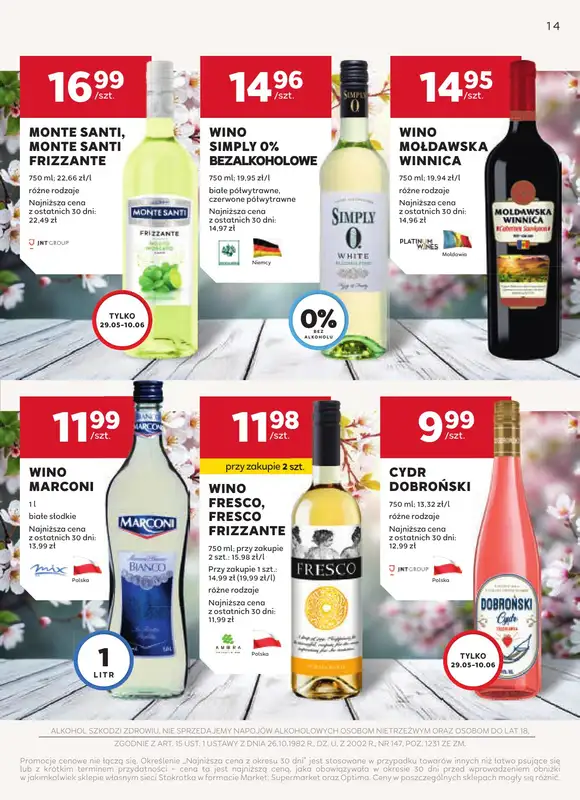 Stokrotka - gazetka promocyjna W dobrym smaku od czwartku 14.05 do środy 10.06 - strona 14