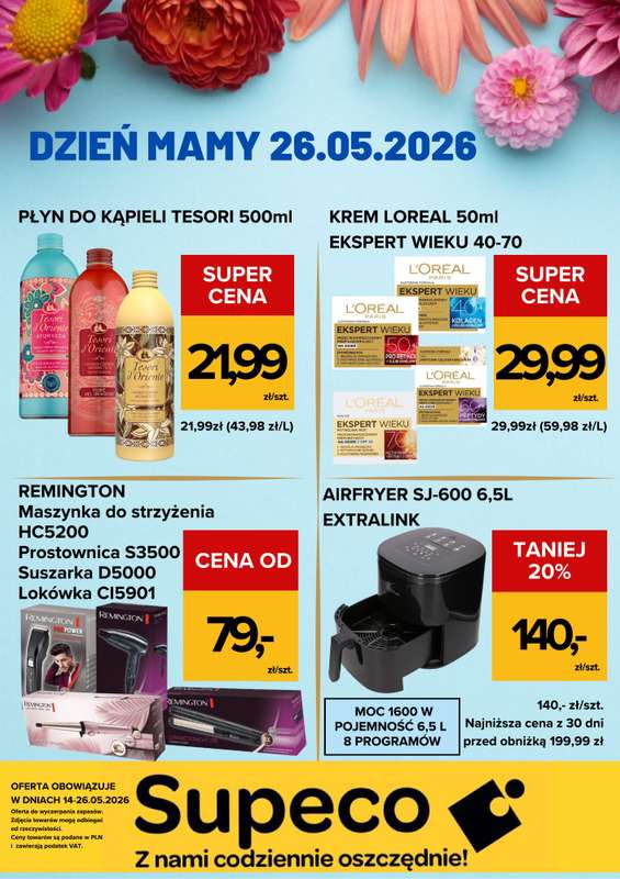 Supeco - gazetka promocyjna Dzień Mamy od czwartku 14.05 do wtorku 26.05