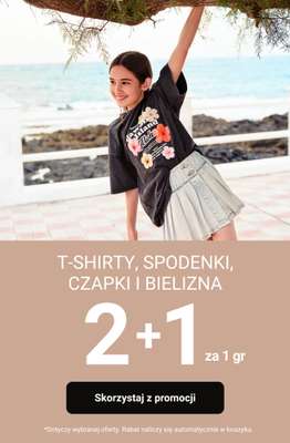 Smyk - gazetka promocyjna 2+1 za 1 grosz - t-shirty, spodenki, czapki i bielizna! od środy 13.05 do piątku 15.05