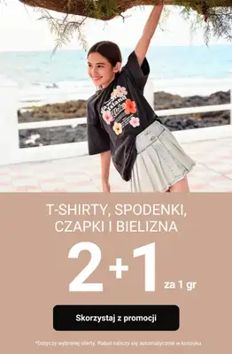 Smyk - gazetka promocyjna 2+1 za 1 grosz - t-shirty, spodenki, czapki i bielizna! od środy 13.05 do piątku 15.05