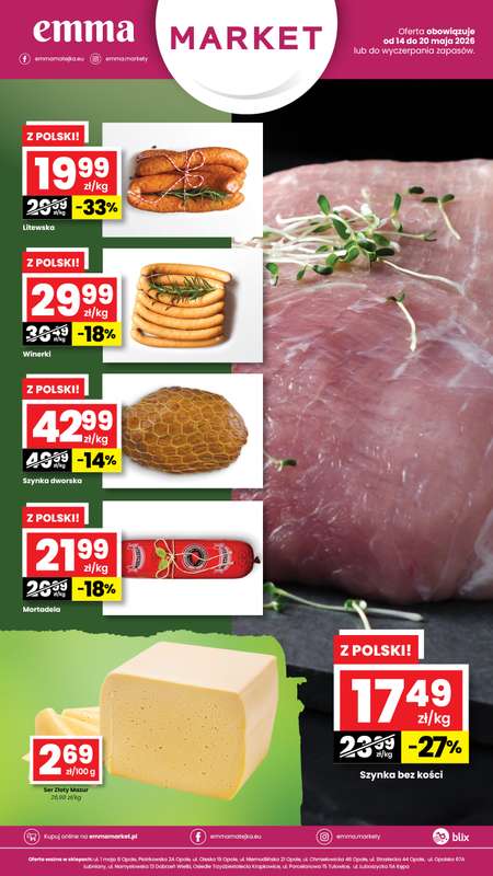 emma MARKET - gazetka promocyjna Plakaty promocyjne od czwartku 14.05 do środy 20.05
