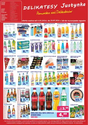 Delikatesy Justynka - gazetka promocyjna Gazetka od czwartku 14.05 do środy 20.05