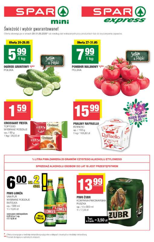 SPAR - gazetka promocyjna Gazetka Spar Mini od środy 20.05 do niedzieli 31.05