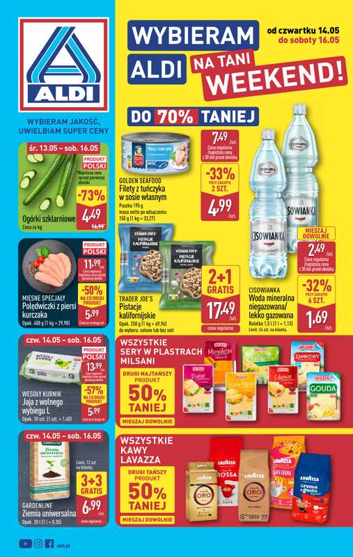 Aldi - gazetka promocyjna Weekend super cen w Aldi! od czwartku 14.05 do soboty 16.05