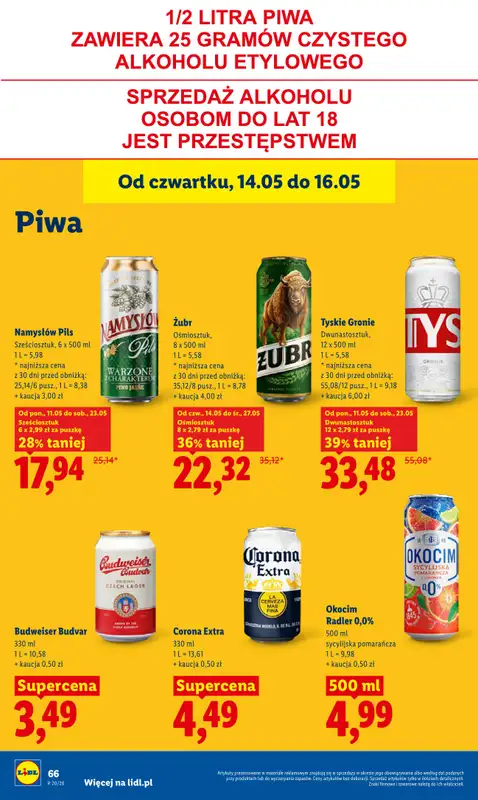 Lidl - gazetka promocyjna Oferta od czwartku od czwartku 14.05 do soboty 16.05 - strona 74