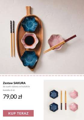 Zestaw SAKURA do sushi różowy w kształcie kwiatka 6 el.