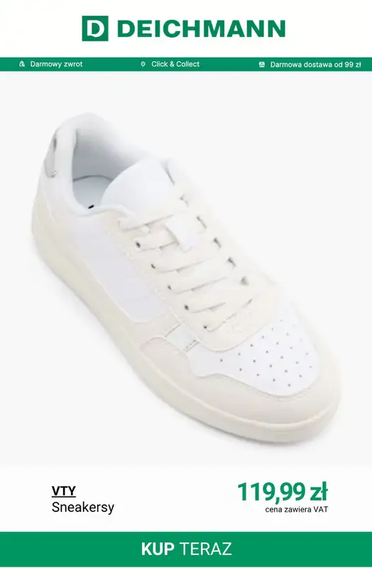 Deichmann - gazetka promocyjna BIAŁE SNEAKERSY dla niej od czwartku 14.05  - strona 3