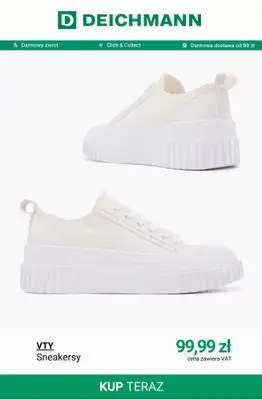 Deichmann - gazetka promocyjna BIAŁE SNEAKERSY dla niej od czwartku 14.05  - strona 7
