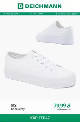 Deichmann - gazetka promocyjna BIAŁE SNEAKERSY dla niej od czwartku 14.05  - strona 2