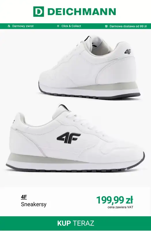 Deichmann - gazetka promocyjna BIAŁE SNEAKERSY dla niej od czwartku 14.05  - strona 9